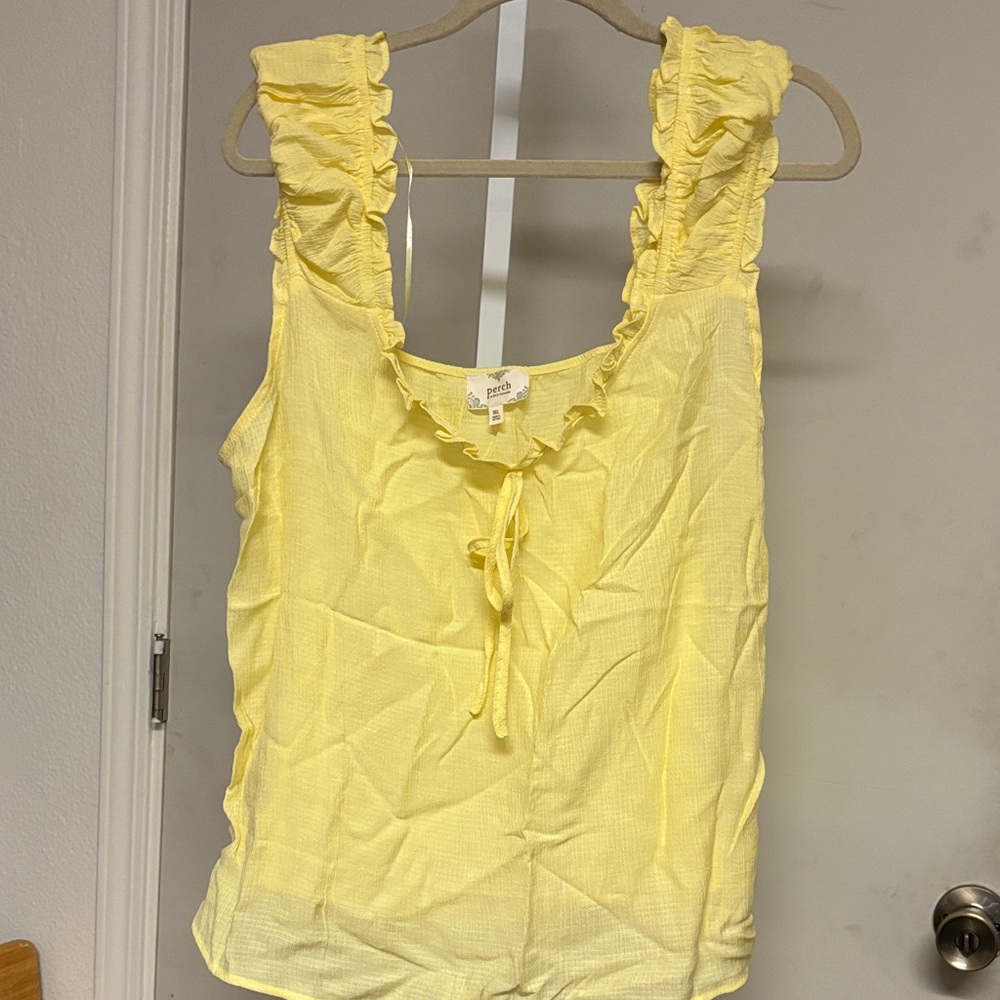 NWOT Yellow Ruffled Women's Top 3x